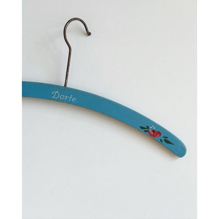 Vintage brnebjle, lysebl m blomster, Dorte