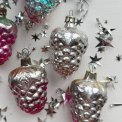 Vintage julekugler, luksusdruer, 5 stk samlet