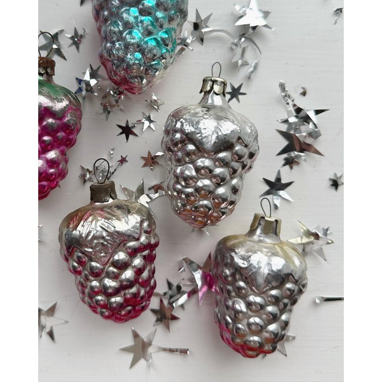 Vintage julekugler, luksusdruer, 5 stk samlet