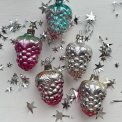 Vintage julekugler, luksusdruer, 5 stk samlet