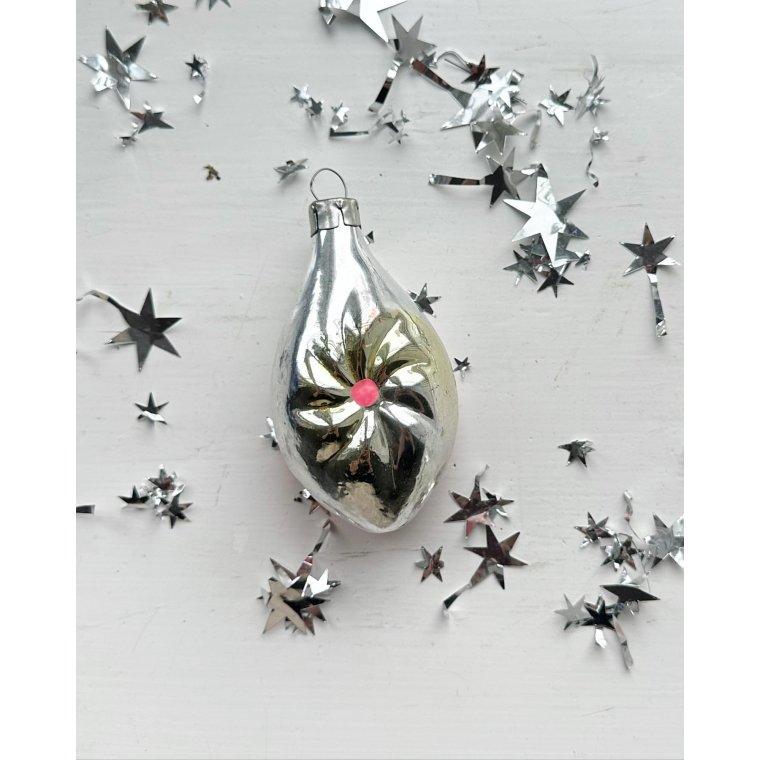 Vintage julekugle, slvdrbe m swirl