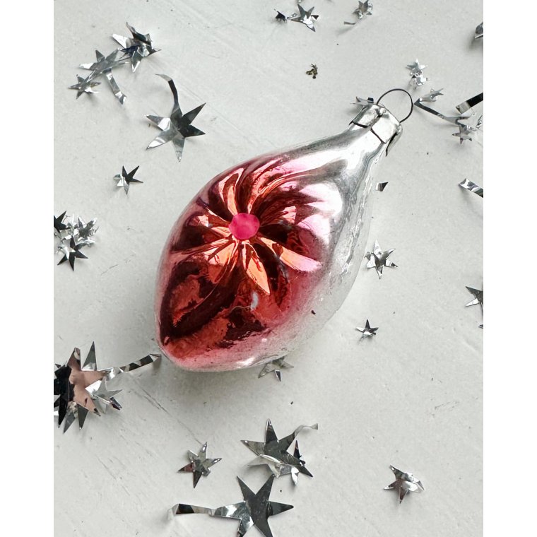 Vintage julekugle, slvdrbe m swirl