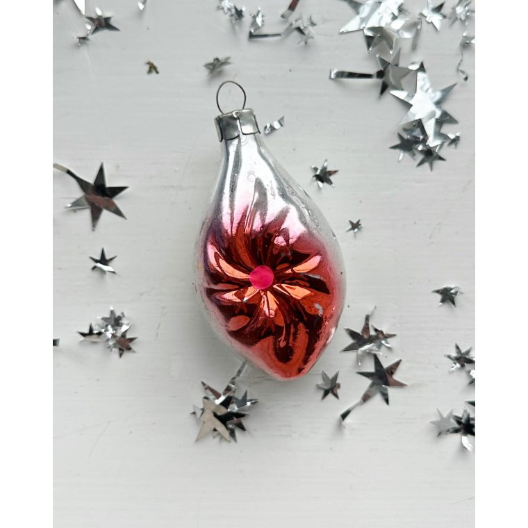 Vintage julekugle, slvdrbe m swirl