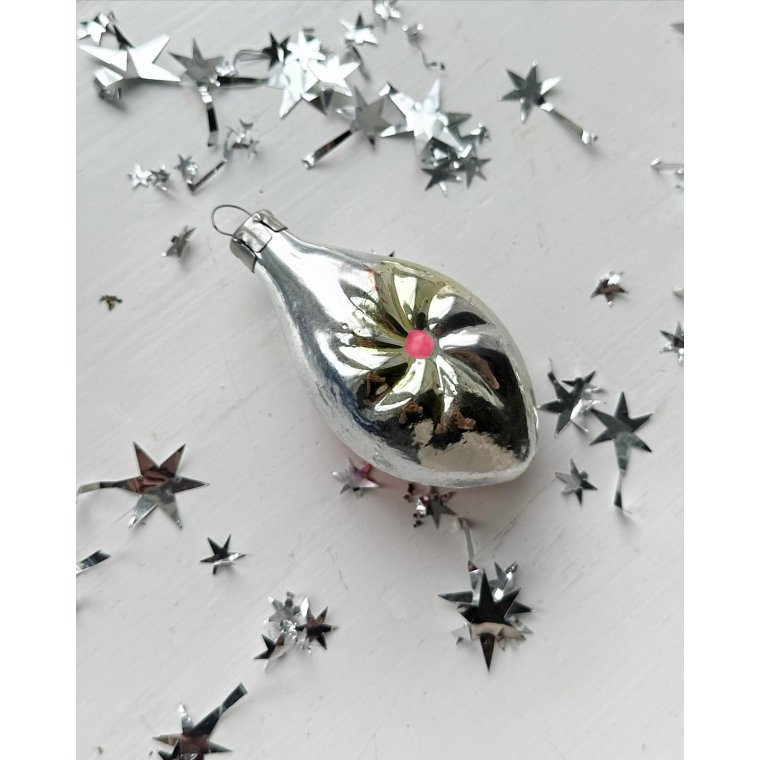 Vintage julekugle, slvdrbe m swirl