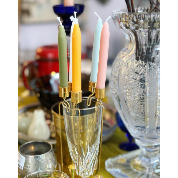 Sollys juletrslys, hndlavet bivoks, pr stk Hvid