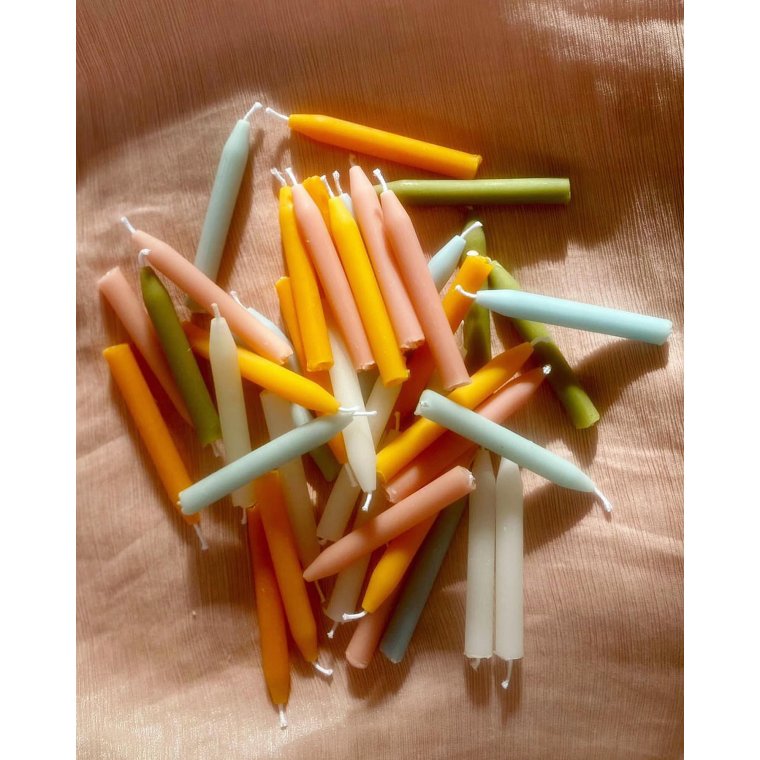 Sollys juletrslys, hndlavet bivoks, pr stk Hvid