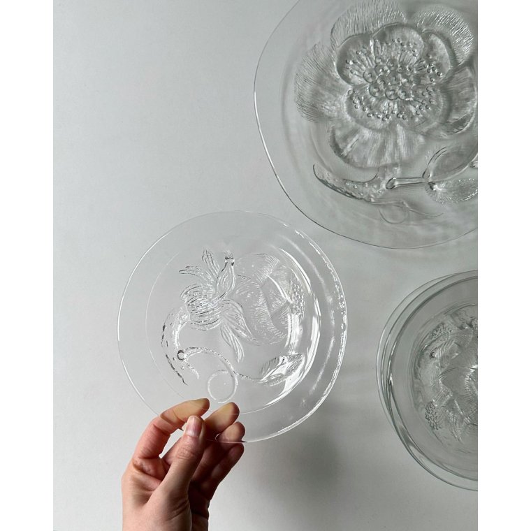 Peoni glastallerkner, Oiva Toikka for Arabia Finland, st af 9 + 1 dele