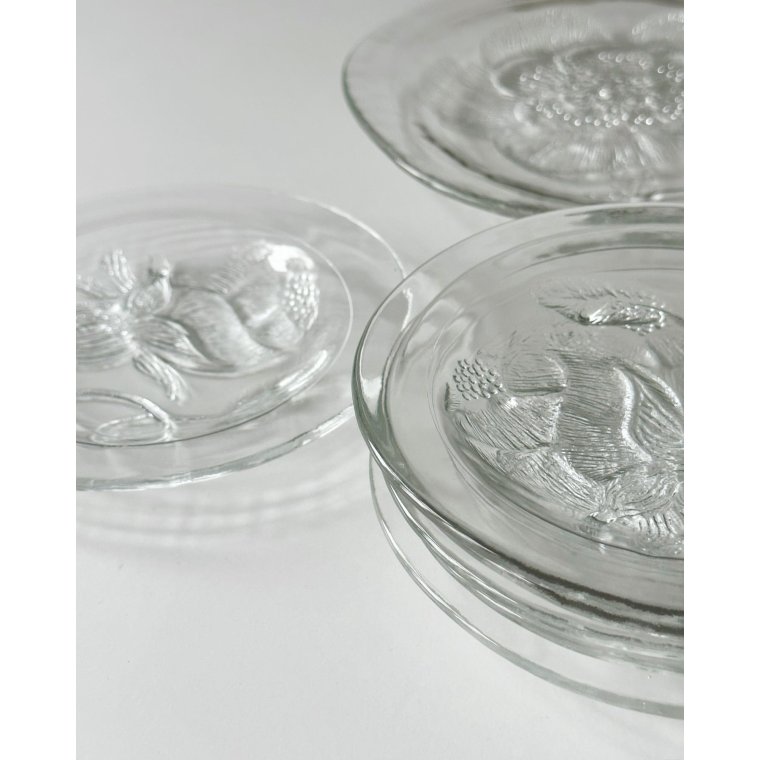 Peoni glastallerkner, Oiva Toikka for Arabia Finland, st af 9 + 1 dele