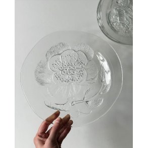 Peoni glass plates, Oiva Toikka for Arabia Finland, set of 5