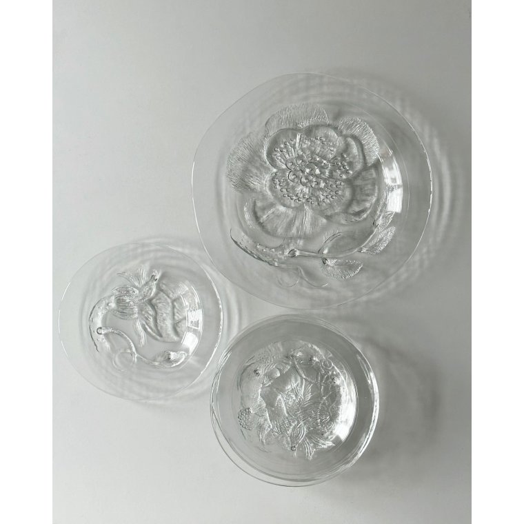 Peoni glastallerkner, Oiva Toikka for Arabia Finland, st af 9 + 1 dele