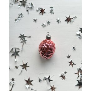 Vintage Christmas ornament, baby pink raspberry