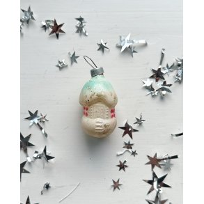 Vintage Christmas ornament, pastel colored house