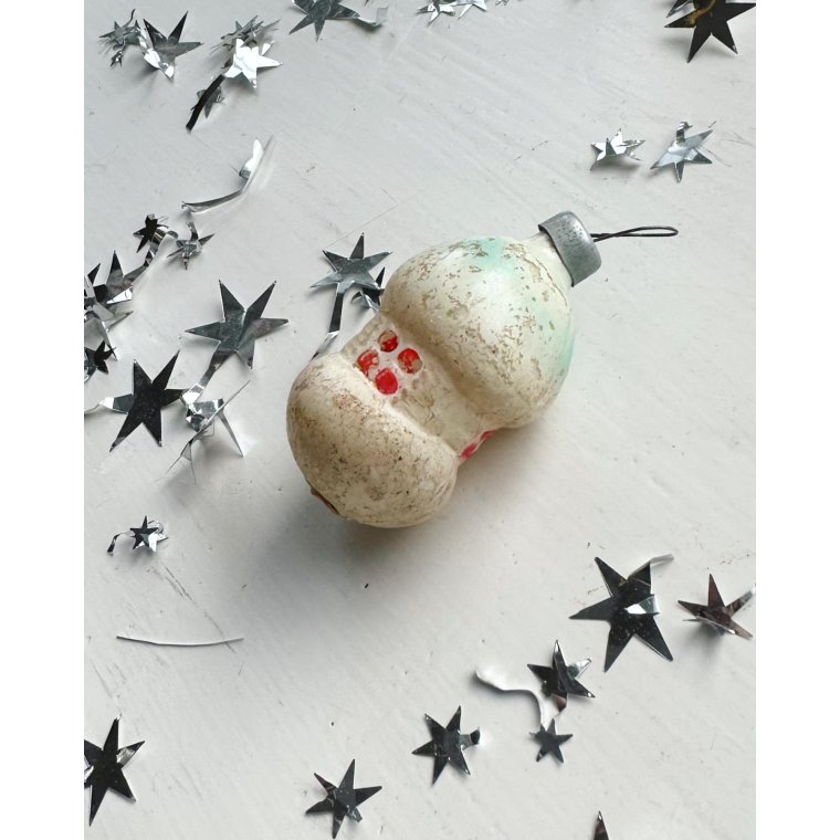 Vintage julekugle, pastelfarvet hus