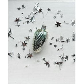 Vintage Christmas ornament, champagne w color