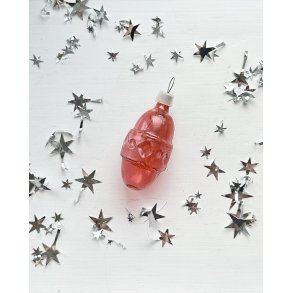 Vintage Christmas ornament, dusty rose lantern