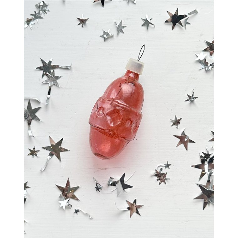 Vintage julekugle, gammelrosa lanterne