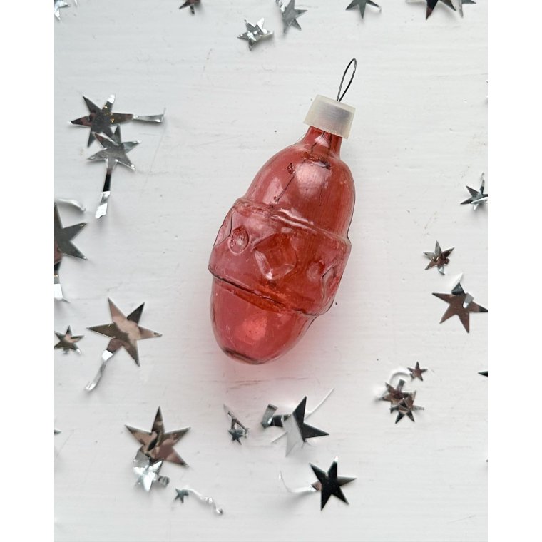 Vintage julekugle, gammelrosa lanterne