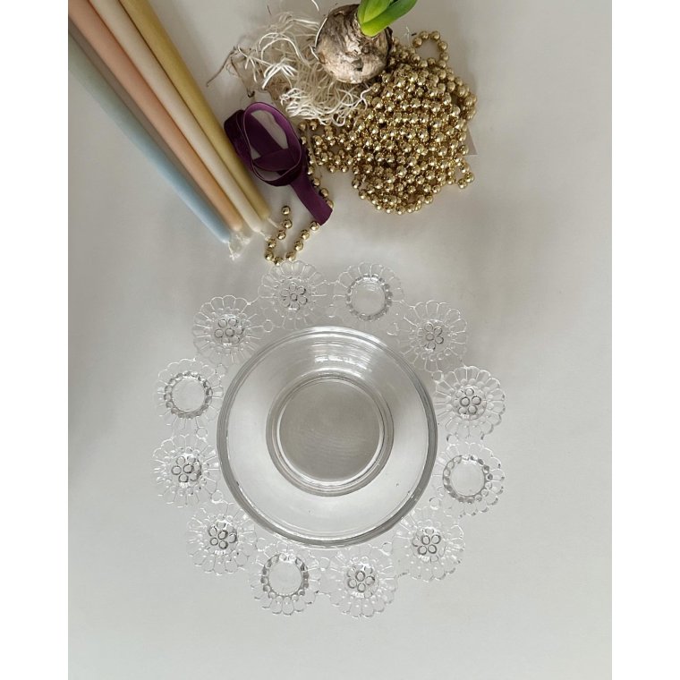 Dekorationsskl til lys og pynt, klart glas