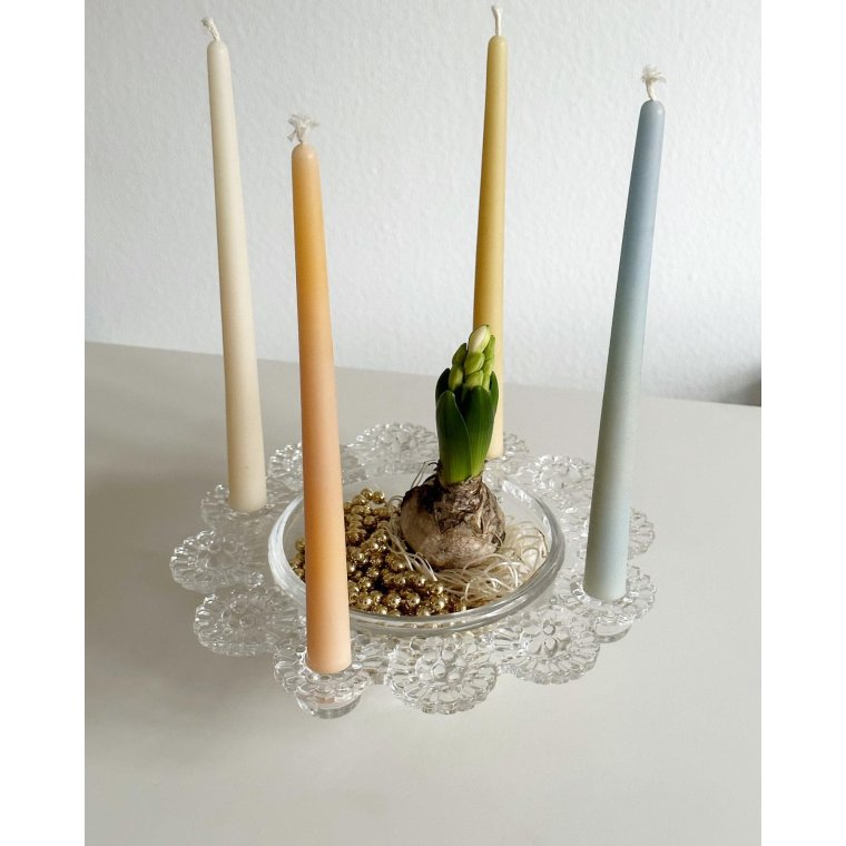 Dekorationsskl til lys og pynt, klart glas
