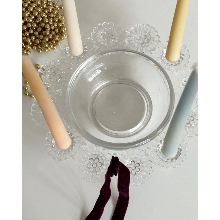 Dekorationsskl til lys og pynt, klart glas