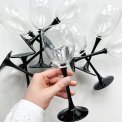 Luminarc wine glass w black stem, 20 cm, pr pc