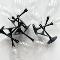 Luminarc wine glass w black stem, 20 cm, pr pc
