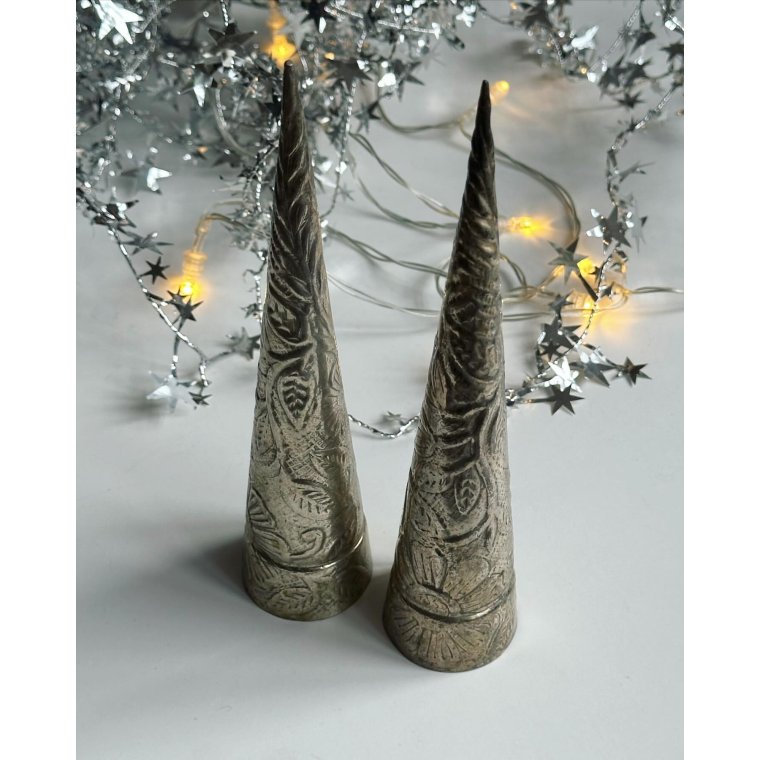 Slvspyd prget m blomster, 2 stk samlet