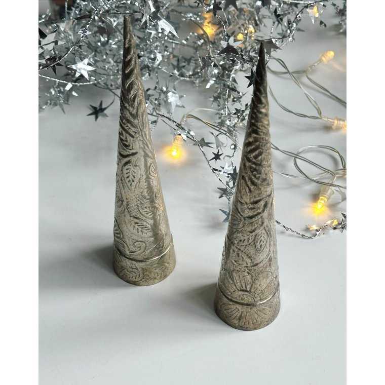 Slvspyd prget m blomster, 2 stk samlet