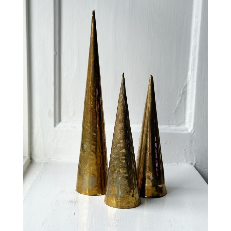Messingspyd, hamrede, 3 stk samlet