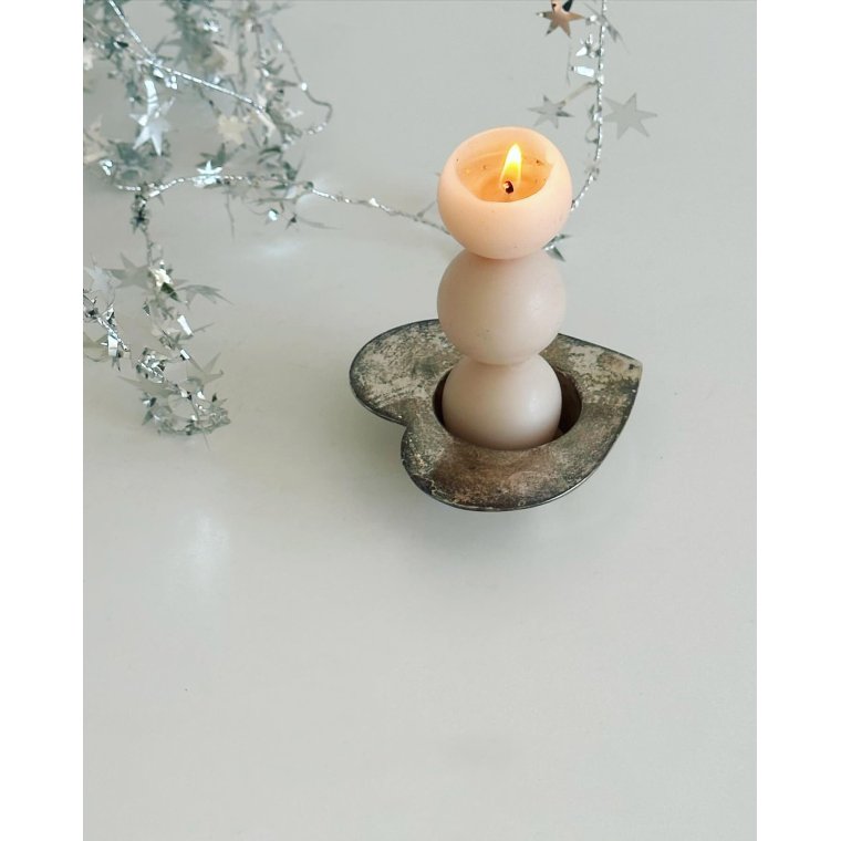 Heart shaped silver plated tea light holder