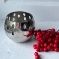 Tealight holder, silver tone w holes