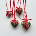 Retro patchwork hearts, polystyrene, set of 4