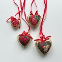 Retro patchwork hearts, polystyrene, set of 4