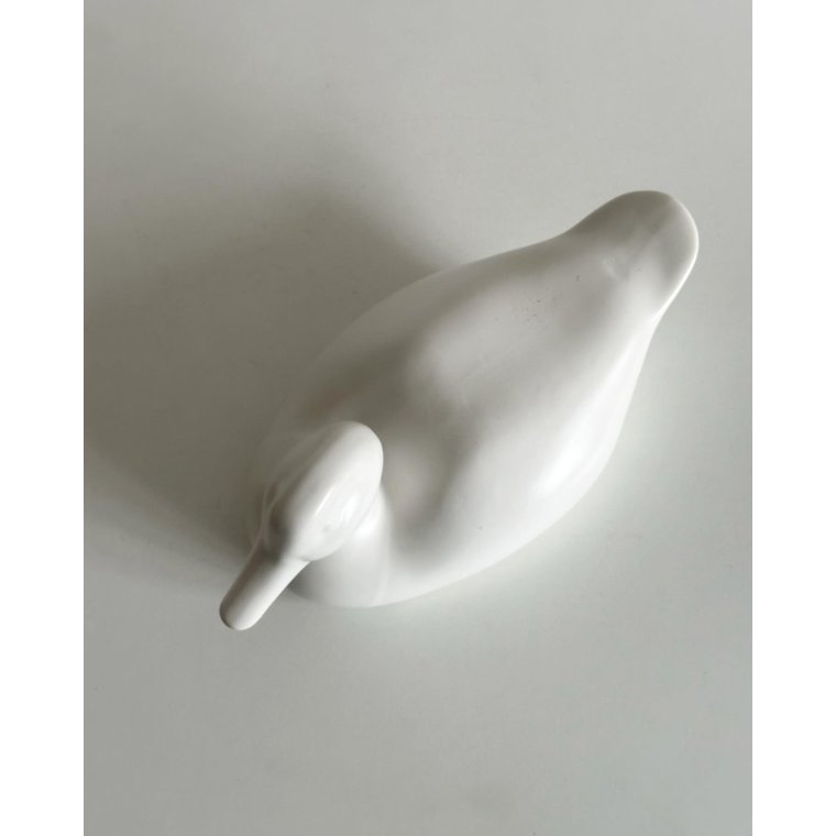 Duck, figure w white glaze, NB