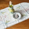 Antique table runner w embroidery, 88 x 38 cm