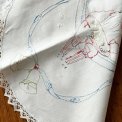 Antique table runner w embroidery, 88 x 38 cm