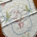 Antique table runner w embroidery, 88 x 38 cm