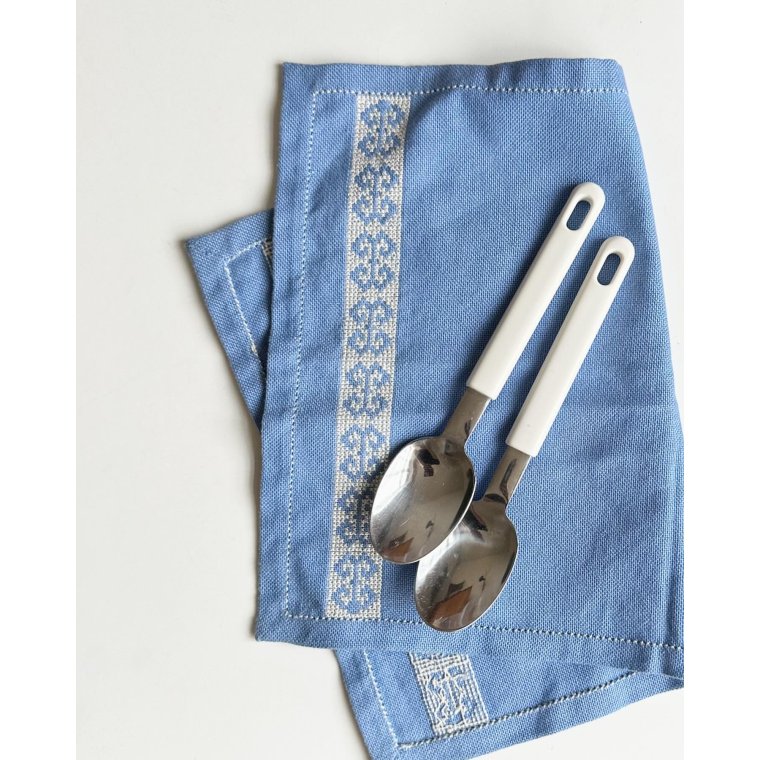 Retrobestik, spiseskeer, hvid plast, 2 stk samlet