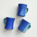 Keramikkrus, bl/turkis glasur, pr stk