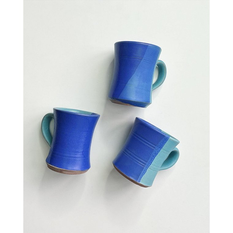 Keramikkrus, bl/turkis glasur, pr stk