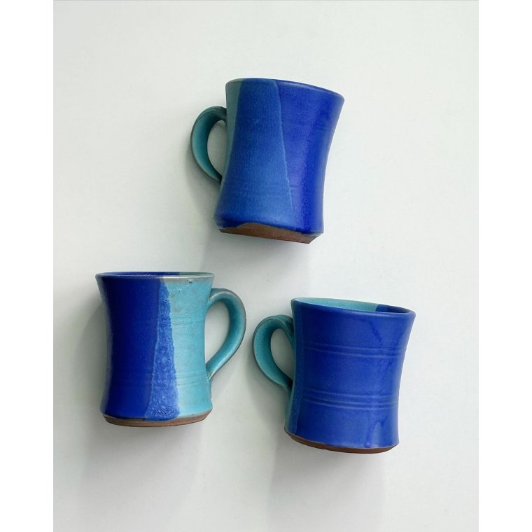 Keramikkrus, bl/turkis glasur, pr stk