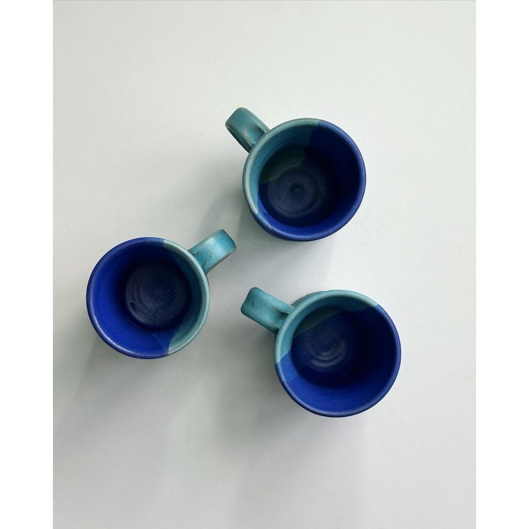 Keramikkrus, bl/turkis glasur, pr stk