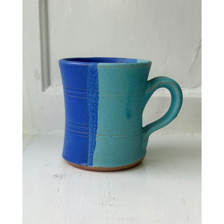 Keramikkrus, bl/turkis glasur, pr stk