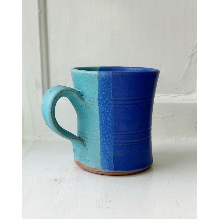 Keramikkrus, bl/turkis glasur, pr stk