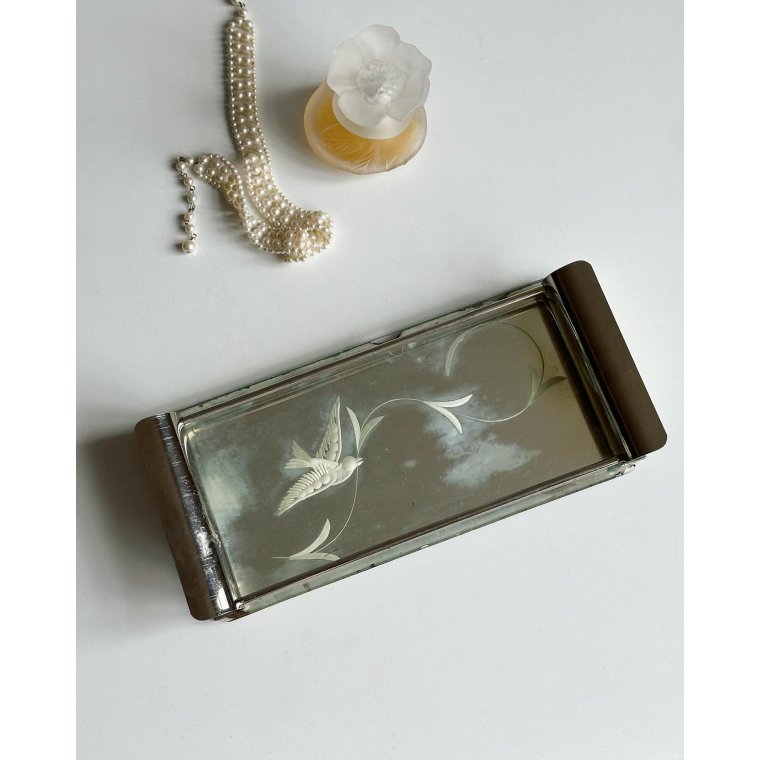 Antik bakke, spejlplade m ciselering