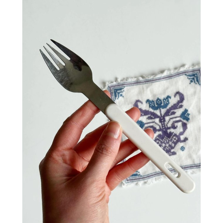 Retrogaffel, hvid plast