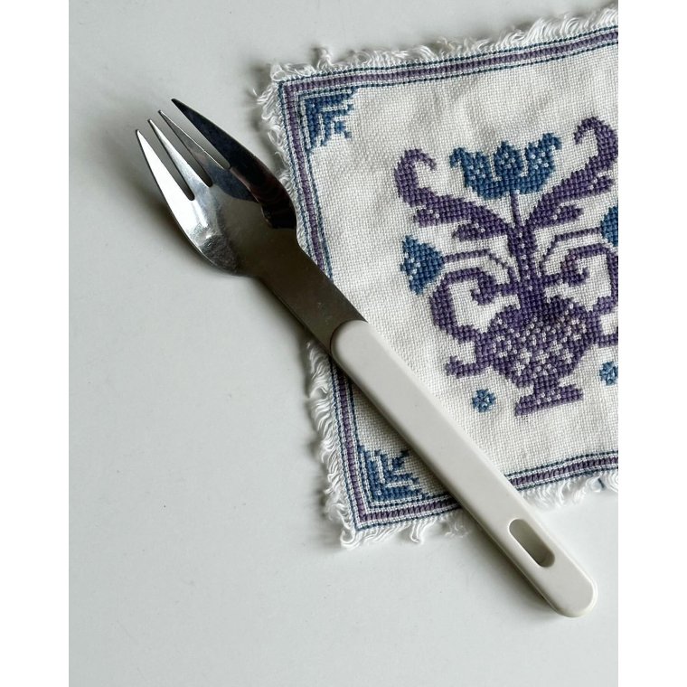 Retrogaffel, hvid plast