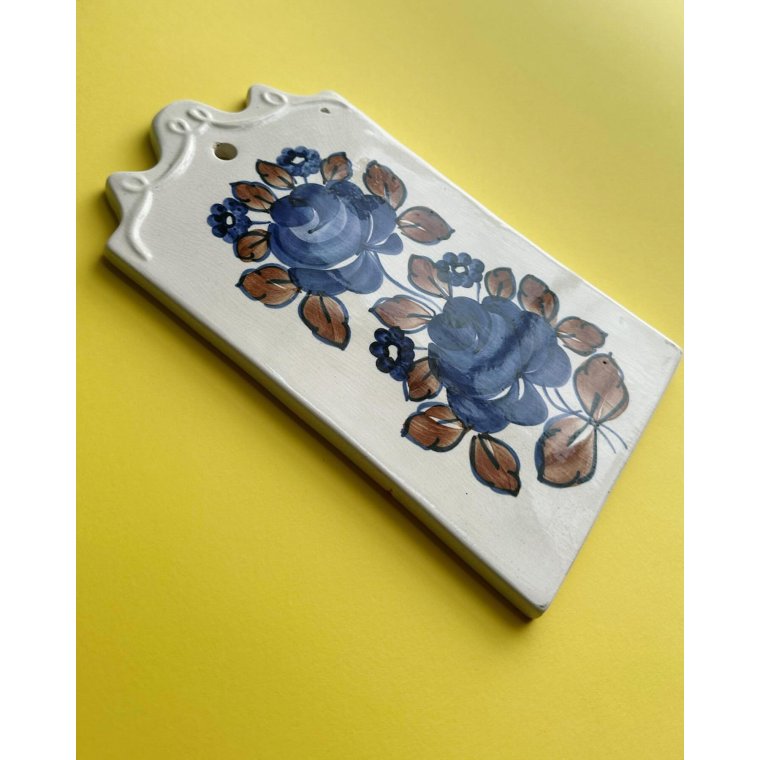 Polish faience coaster, blue/brown