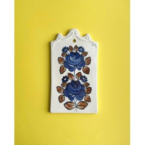 Polish faience coaster, blue/brown