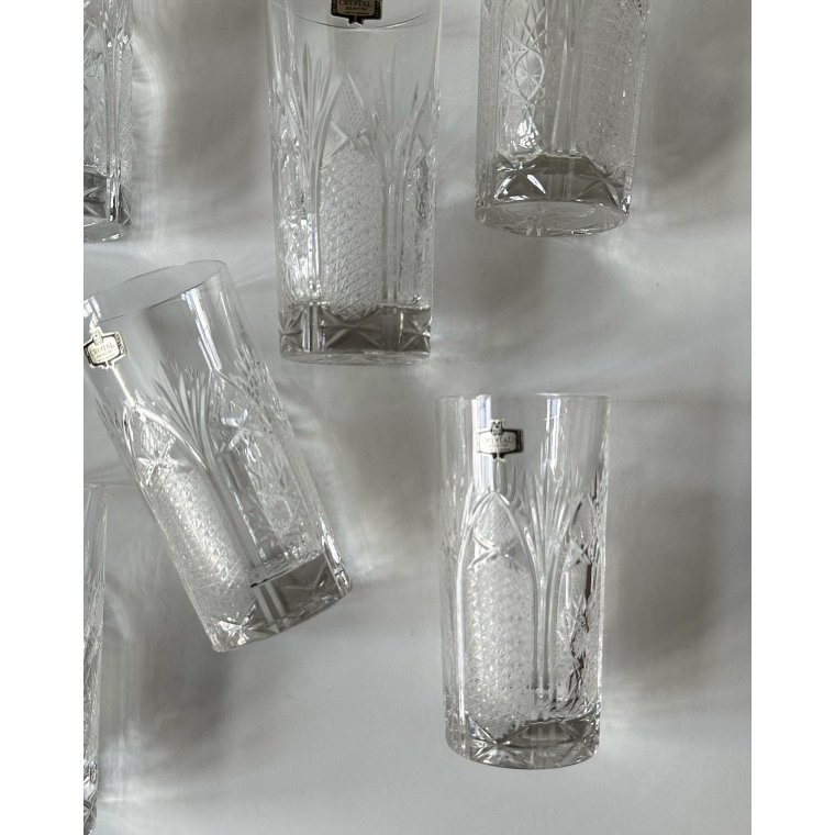 Highball krystalglas, Jugoslavien, 6 stk samlet